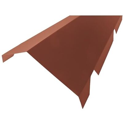 MCCOVER Faitière crantée double pour bac acier 1045 Rouge 8012, H.260 mm, l.450 mm, L.2100mm - Publicité MCCOVER Faitière crantée double pour bac acier 1045 Rouge 8012, H.260 mm, l.450 mm, L.2100mm - Publicité