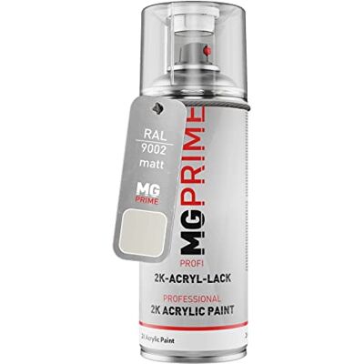 PRiME RAL 9002 Blanc gris/Grey white mat acrylique bombe aérosol 2C 400ml séchage rapide - Publicité PRiME RAL 9002 Blanc gris/Grey white mat acrylique bombe aérosol 2C 400ml séchage rapide - Publicité