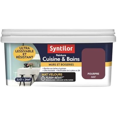 Syntilor Peinture Murale Cuisine & Bains Pourpre 2L - Publicité Syntilor Peinture Murale Cuisine & Bains Pourpre 2L - Publicité