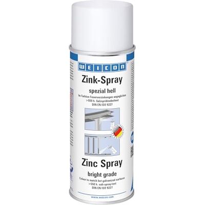 WEICON Spray Zinc Spécial Clair 400 ml ; Peinture antirouille pour surfaces métalliques ; adapté au galvanisé à chaud frais - Publicité WEICON Spray Zinc Spécial Clair 400 ml ; Peinture antirouille pour surfaces métalliques ; adapté au galvanisé à chaud frais - Publicité