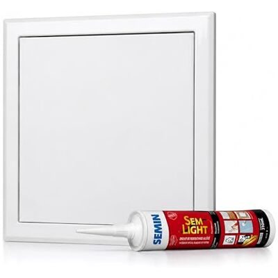Semin Trappe de Visite en Acier Laquée Blanche, 400 x 400 mm, Pousser & Relâcher, avec Enduit Allégé 310 ml, pour Mur & Plafond Intérieur - Publicité Semin Trappe de Visite en Acier Laquée Blanche, 400 x 400 mm, Pousser & Relâcher, avec Enduit Allégé 310 ml, pour Mur & Plafond Intérieur - Publicité