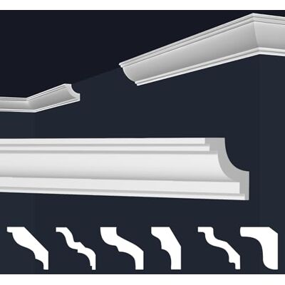 Marbet Design moulures XPS polystyrène blanc moulures de plafond finition plafond moulures E (40 mètres / 20 moulures E-28) - Publicité Marbet Design moulures XPS polystyrène blanc moulures de plafond finition plafond moulures E (40 mètres / 20 moulures E-28) - Publicité