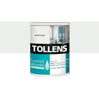 Tollens Peinture Cuisine Et Salle De Bain Ultra Résistante Pour Murs, Boiseries, Radiateurs Blanc Casse 0,75L = 9m2 - Publicité Tollens Peinture Cuisine Et Salle De Bain Ultra Résistante Pour Murs, Boiseries, Radiateurs Blanc Casse 0,75L = 9m2 - Publicité