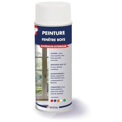 Metaltop Peinture Fenetre Bois Ivoire Ton pierre RAL 1015 Bombe 400 ml Offre une protection imperméable optimale contre les intempéries. Publicité Metaltop Peinture Fenetre Bois Ivoire Ton pierre RAL 1015 Bombe 400 ml Offre une protection imperméable optimale contre les intempéries. Publicité