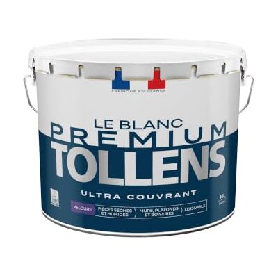 Tollens Peinture Blanche Murs, Plafonds & Boiseries Blanc Premium Pièces Sèches et Humide Ultra couvrante Lessivable Rapide Ecolabel Velours BLANC 10L = 120m² - Publicité Tollens Peinture Blanche Murs, Plafonds & Boiseries Blanc Premium Pièces Sèches et Humide Ultra couvrante Lessivable Rapide Ecolabel Velours BLANC 10L = 120m² - Publicité