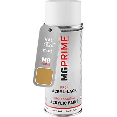 PRiME RAL 1024 Jaune ocre/Ochre yellow mat, bombe de peinture acrylique bombe aérosol 400 ml, à séchage rapide - Publicité PRiME RAL 1024 Jaune ocre/Ochre yellow mat, bombe de peinture acrylique bombe aérosol 400 ml, à séchage rapide - Publicité