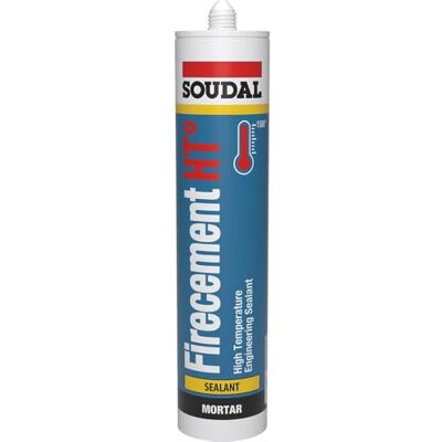 Soudal Mastic refractaire resistant au feu firecement ht° Coloris.Gris anthracite - - Publicité Soudal Mastic refractaire resistant au feu firecement ht° Coloris.Gris anthracite - - Publicité