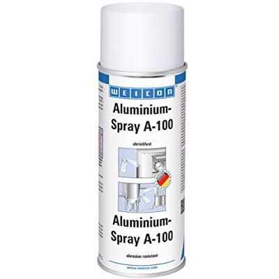 WEICON Spray Aluminium A-100 400 ml/Protège contre la rouille et la corrosion/Résistant à l'abrasion/Teinte : aluminium-métallique, mat - Publicité WEICON Spray Aluminium A-100 400 ml/Protège contre la rouille et la corrosion/Résistant à l'abrasion/Teinte : aluminium-métallique, mat - Publicité