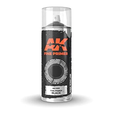 AK Interactive AK SPRAY AK1009 Fine Primer Black (400ml) (2 nozzles) - Publicité AK Interactive AK SPRAY AK1009 Fine Primer Black (400ml) (2 nozzles) - Publicité