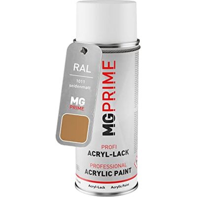 PRiME RAL 1011 Beige brun / Brown beige mat satiné, bombe de peinture acrylique bombe aérosol 400 ml, à séchage rapide - Publicité PRiME RAL 1011 Beige brun / Brown beige mat satiné, bombe de peinture acrylique bombe aérosol 400 ml, à séchage rapide - Publicité