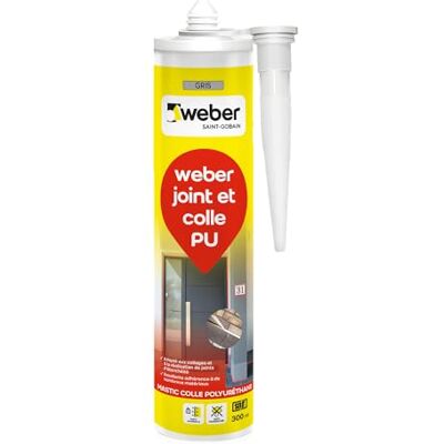 Weber Mastic colle base PU, Gris, 300ml, joint et colle PU, PU40 - Publicité Weber Mastic colle base PU, Gris, 300ml, joint et colle PU, PU40 - Publicité