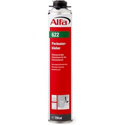 Alfa 622 Colle mousse adhésive monocomposant, plaques périmétriques, 1 pièce, 750ml, pour pistolet - Publicité Alfa 622 Colle mousse adhésive monocomposant, plaques périmétriques, 1 pièce, 750ml, pour pistolet - Publicité