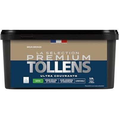 Tollens Peinture Couleur Murs, Boiseries & Radiateurs La Sélection Premium Pièces sèches et humides Ultra couvrante & résistante Ultra rapide Ecolabel Satin BRUN BRONZE 2L5 = 30m² - Publicité Tollens Peinture Couleur Murs, Boiseries & Radiateurs La Sélection Premium Pièces sèches et humides Ultra couvrante & résistante Ultra rapide Ecolabel Satin BRUN BRONZE 2L5 = 30m² - Publicité