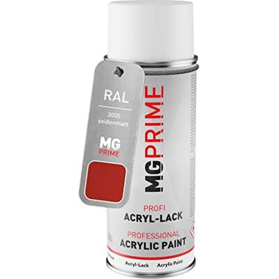 PRiME RAL 3000 Rouge feu / Flame red mat satiné, bombe de peinture acrylique bombe aérosol 400 ml, à séchage rapide - Publicité PRiME RAL 3000 Rouge feu / Flame red mat satiné, bombe de peinture acrylique bombe aérosol 400 ml, à séchage rapide - Publicité
