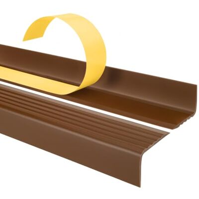 Garmin Nez de Marche PVC 40 x 25 mm Antidérapant Marron, 90 cm Protège-bord d'escalier autocollant, évite l'usure et les glissades, finition esthétique des marches - Publicité Garmin Nez de Marche PVC 40 x 25 mm Antidérapant Marron, 90 cm Protège-bord d'escalier autocollant, évite l'usure et les glissades, finition esthétique des marches - Publicité