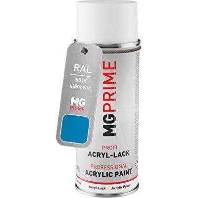PRiME RAL 5015 Bleu ciel / Sky blue bombe aérosol 400 ml brillant séchage rapide - Publicité PRiME RAL 5015 Bleu ciel / Sky blue bombe aérosol 400 ml brillant séchage rapide - Publicité
