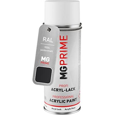 PRiME RAL 9004 Noir de sécurité mat satiné, bombe de peinture acrylique Signal black, bombe aérosol 400 ml, à séchage rapide - Publicité PRiME RAL 9004 Noir de sécurité mat satiné, bombe de peinture acrylique Signal black, bombe aérosol 400 ml, à séchage rapide - Publicité