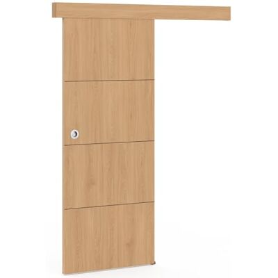 IDMarket Kit porte coulissante effet bois 83 cm avec rail et fixations - Publicité IDMarket Kit porte coulissante effet bois 83 cm avec rail et fixations - Publicité