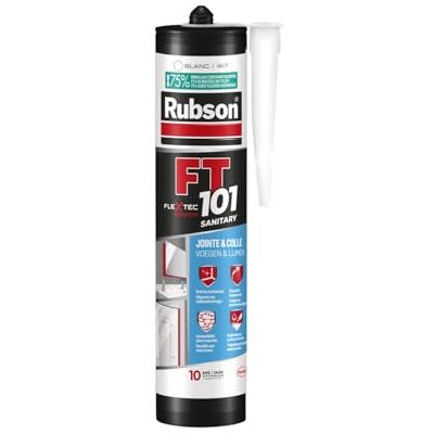 Rubson FT 101 Sanitaire Blanc, Mastic polymère haute qualité pour étanchéité et collage, Mastic étanche anti-moisissure intérieur/extérieur, multi-matériaux, cartouche 280ml - Publicité Rubson FT 101 Sanitaire Blanc, Mastic polymère haute qualité pour étanchéité et collage, Mastic étanche anti-moisissure intérieur/extérieur, multi-matériaux, cartouche 280ml - Publicité