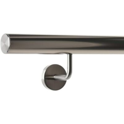 TIBU Main courante en aluminium aspect acier inoxydable 30-600 cm main courante murale escalier support coudé en acier inoxydable longueur 90 cm avec 2 supports et capuchon droit - Publicité TIBU Main courante en aluminium aspect acier inoxydable 30-600 cm main courante murale escalier support coudé en acier inoxydable longueur 90 cm avec 2 supports et capuchon droit - Publicité