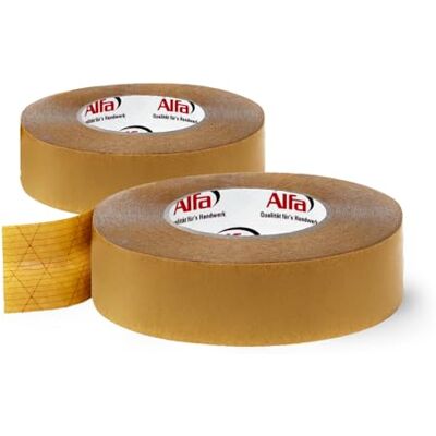 Alfa 145 Twin Ruban adhésif double face, 2 pièces, 50 mm x 50 m, pour pare-vapeur, frein vapeur, membrane de sous-toiture - Publicité Alfa 145 Twin Ruban adhésif double face, 2 pièces, 50 mm x 50 m, pour pare-vapeur, frein vapeur, membrane de sous-toiture - Publicité