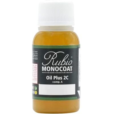 Rubio Monocoat Oil Plus Part A, blanc (White 5%), 20 ml, teinture et finition pour bois d'intérieur, sûr pour les aliments, mono-couche, huile de lin, à base de plantes, sans COV/solvant, huile de - Publicité Rubio Monocoat Oil Plus Part A, blanc (White 5%), 20 ml, teinture et finition pour bois d'intérieur, sûr pour les aliments, mono-couche, huile de lin, à base de plantes, sans COV/solvant, huile de - Publicité
