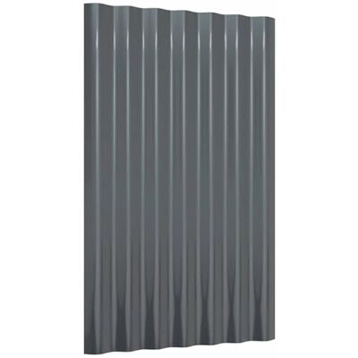 Tomostar Lot de 12 Panneaux de Toit Ondulées, Plaque de Toit Panneaux de Toiture 12 pcs Acier galvanisé Anthracite 60x36 cm - Publicité Tomostar Lot de 12 Panneaux de Toit Ondulées, Plaque de Toit Panneaux de Toiture 12 pcs Acier galvanisé Anthracite 60x36 cm - Publicité