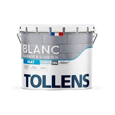 Tollens Peinture Blanche Spécial Garage et sous-sol Ultra Garnissante Haute Opacité Séchage Ultra Rapide Protection Anti-Moisissures BLANC 10L = 100m² - Publicité Tollens Peinture Blanche Spécial Garage et sous-sol Ultra Garnissante Haute Opacité Séchage Ultra Rapide Protection Anti-Moisissures BLANC 10L = 100m² - Publicité