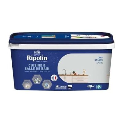 Peinture RIPOLIN Gris Souris pour murs, boiseries, plafonds et radiateurs - Peinture - Publicité Peinture RIPOLIN Gris Souris pour murs, boiseries, plafonds et radiateurs - Peinture - Publicité