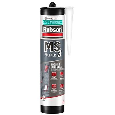 Rubson MS3, Mastic Zinguerie, Colle Polymère, Cartouche 280ml, Gris Zinc - Publicité Rubson MS3, Mastic Zinguerie, Colle Polymère, Cartouche 280ml, Gris Zinc - Publicité
