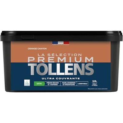 Tollens Peinture Couleur Murs, Boiseries & Radiateurs La Sélection Premium Pièces sèches et humides Ultra couvrante & résistante Ultra rapide Ecolabel Satin ORANGE CANYON 0L5 = 6m² - Publicité Tollens Peinture Couleur Murs, Boiseries & Radiateurs La Sélection Premium Pièces sèches et humides Ultra couvrante & résistante Ultra rapide Ecolabel Satin ORANGE CANYON 0L5 = 6m² - Publicité