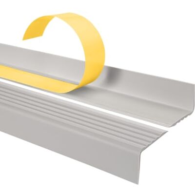 Garmin Nez de Marche PVC 40 x 25 mm Antidérapant Gris clair, 180 cm Protège-bord d'escalier autocollant, évite l'usure et les glissades, finition esthétique des marches - Publicité Garmin Nez de Marche PVC 40 x 25 mm Antidérapant Gris clair, 180 cm Protège-bord d'escalier autocollant, évite l'usure et les glissades, finition esthétique des marches - Publicité