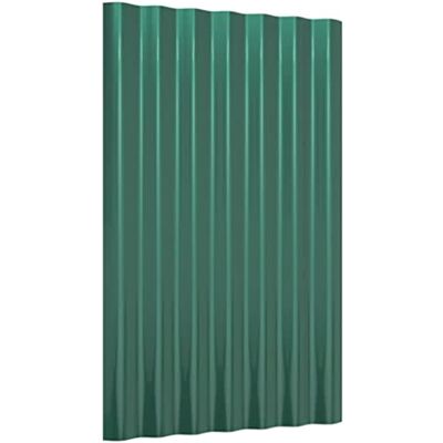 Tomostar Lot de 36 Panneaux de Toit Ondulées, Plaque de Toit Panneaux de Toiture 36 pcs Acier enduit de poudre Vert 60x36 cm - Publicité Tomostar Lot de 36 Panneaux de Toit Ondulées, Plaque de Toit Panneaux de Toiture 36 pcs Acier enduit de poudre Vert 60x36 cm - Publicité