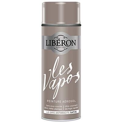 Libéron Peinture aérosol Les vapos, Le Gris Anthracite Satin, 400ML - Publicité Libéron Peinture aérosol Les vapos, Le Gris Anthracite Satin, 400ML - Publicité