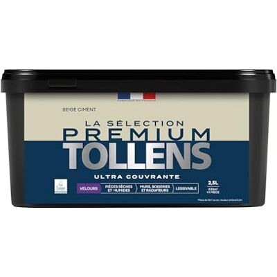 Tollens Peinture Couleur Murs, Boiseries & Radiateurs La Sélection Premium Pièces sèches et humides Ultra couvrante Ultra résistante Ecolabel Velours BEIGE CIMENT 2L5 = 30m² - Publicité Tollens Peinture Couleur Murs, Boiseries & Radiateurs La Sélection Premium Pièces sèches et humides Ultra couvrante Ultra résistante Ecolabel Velours BEIGE CIMENT 2L5 = 30m² - Publicité