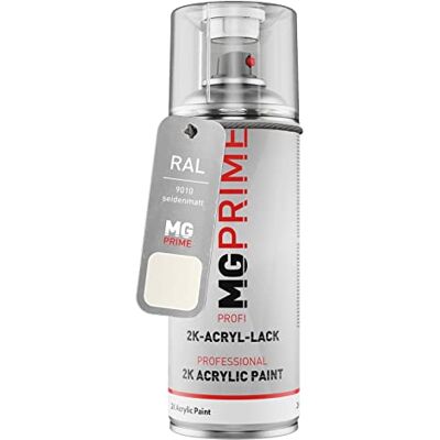 PRiME RAL 9010 Blanc pur/Pure white mat satiné acrylique bombe aérosol 2C 400ml séchage rapide - Publicité PRiME RAL 9010 Blanc pur/Pure white mat satiné acrylique bombe aérosol 2C 400ml séchage rapide - Publicité