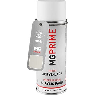 PRiME RAL 9002 Blanc gris/Grey white mat, bombe de peinture acrylique bombe aérosol 400 ml, à séchage rapide - Publicité PRiME RAL 9002 Blanc gris/Grey white mat, bombe de peinture acrylique bombe aérosol 400 ml, à séchage rapide - Publicité