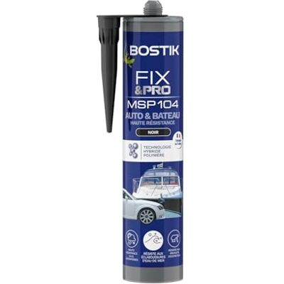 Bostik Mastic Colle et Joint Noir Auto & Bateau FIX&PRO MSP 104-290ml Spécial Auto, Bateau, Camping Car Tous matériaux Résiste aux UV Intempéries et à l’Eau de Mer - Publicité Bostik Mastic Colle et Joint Noir Auto & Bateau FIX&PRO MSP 104-290ml Spécial Auto, Bateau, Camping Car Tous matériaux Résiste aux UV Intempéries et à l’Eau de Mer - Publicité