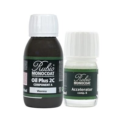 Rubio Monocoat Huile pour bois 5 m² Vienne Oil Plus 2C Huile de lin pour bois écologique à séchage rapide pour l'intérieur, avec accélérateur (partie B) Protecteur 130 ML - Publicité Rubio Monocoat Huile pour bois 5 m² Vienne Oil Plus 2C Huile de lin pour bois écologique à séchage rapide pour l'intérieur, avec accélérateur (partie B) Protecteur 130 ML - Publicité