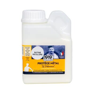 MAULER Vernis Métal Antirouille Le Défenseur Satiné Incolore 0,5L Tous supports ferreux, cuivre, laiton Tenue Brouillard Salin Manufacture depuis 1919 - Publicité MAULER Vernis Métal Antirouille Le Défenseur Satiné Incolore 0,5L Tous supports ferreux, cuivre, laiton Tenue Brouillard Salin Manufacture depuis 1919 - Publicité