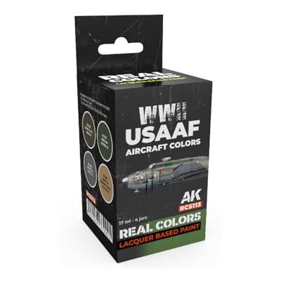 AK Interactive AK REAL COLORS SET RCS113 WWII USAAF Aircraft Colors (4x17ml) - Publicité AK Interactive AK REAL COLORS SET RCS113 WWII USAAF Aircraft Colors (4x17ml) - Publicité