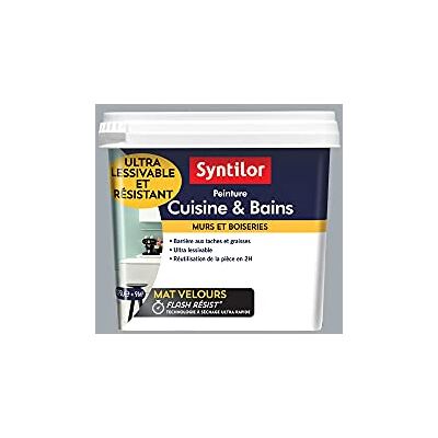 Syntilor Peinture Murale Cuisine & Bains Gris Galet 0,75L - Publicité Syntilor Peinture Murale Cuisine & Bains Gris Galet 0,75L - Publicité