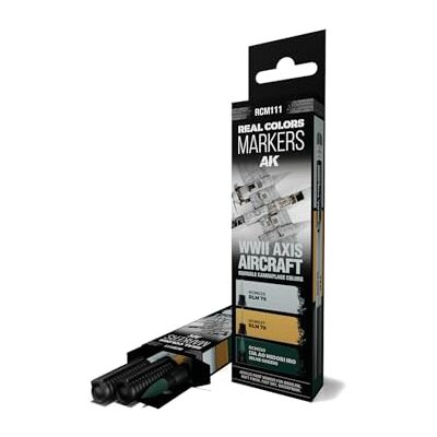 AK Interactive AK REAL COLORS MARKER SET RCM111 WWII AXIS AIRCRAFT SQUIGGLE CAMOUFLAGE COLORS (3pcs) - Publicité AK Interactive AK REAL COLORS MARKER SET RCM111 WWII AXIS AIRCRAFT SQUIGGLE CAMOUFLAGE COLORS (3pcs) - Publicité