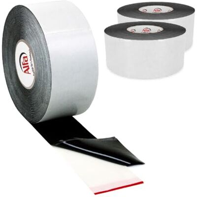 Alfa 708 Bande de protection lambourde, en caoutchouc cellulaire EPDM de 1 mm, autocollant une face, protège la construction de pluies battantes et bruit, 80 mm x 1 mm x 20 m, lot de 3 rouleaux - Publicité Alfa 708 Bande de protection lambourde, en caoutchouc cellulaire EPDM de 1 mm, autocollant une face, protège la construction de pluies battantes et bruit, 80 mm x 1 mm x 20 m, lot de 3 rouleaux - Publicité