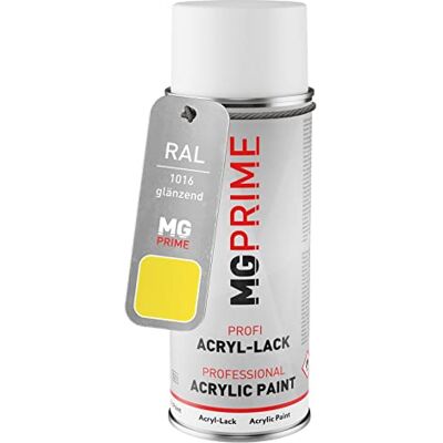 PRiME RAL 1016 Jaune soufre/Sulfur yellow bombe aérosol 400 ml brillant séchage rapide - Publicité PRiME RAL 1016 Jaune soufre/Sulfur yellow bombe aérosol 400 ml brillant séchage rapide - Publicité