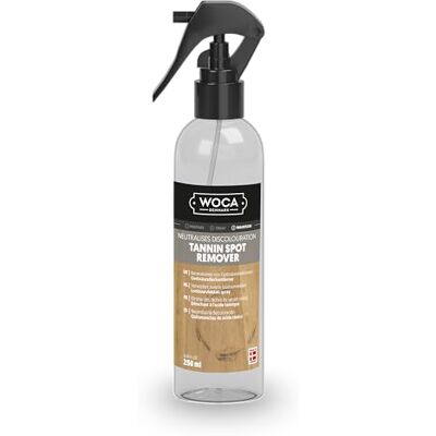 WOCA Denmark Spray anti-taches d'acide tannique 250 ml pour éliminer les taches d'eau noires sur les sols en bois de chêne - Publicité WOCA Denmark Spray anti-taches d'acide tannique 250 ml pour éliminer les taches d'eau noires sur les sols en bois de chêne - Publicité
