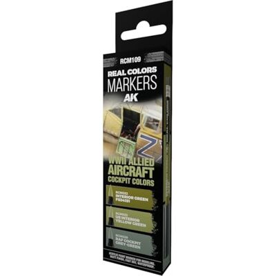AK Interactive AK REAL COLORS MARKER SET RCM109 WWII ALLIED AIRCRAFT COCKPIT COLORS (3pcs) - Publicité AK Interactive AK REAL COLORS MARKER SET RCM109 WWII ALLIED AIRCRAFT COCKPIT COLORS (3pcs) - Publicité