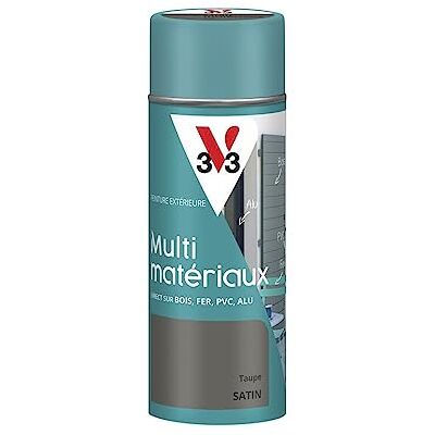 V33 Aérosol Bombe Peinture Extérieure Multi-matériaux Peinture Antirouille Mobiliers, Fenêtres, Portails, Grilles Séchage Rapide et Tendu Bon Teinte Taupe Satin 400 ml - Publicité V33 Aérosol Bombe Peinture Extérieure Multi-matériaux Peinture Antirouille Mobiliers, Fenêtres, Portails, Grilles Séchage Rapide et Tendu Bon Teinte Taupe Satin 400 ml - Publicité