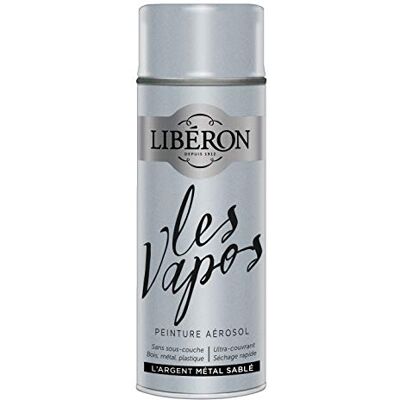 Libéron Peinture aérosol Les vapos, L'argent Sablé, 400ML - Publicité Libéron Peinture aérosol Les vapos, L'argent Sablé, 400ML - Publicité