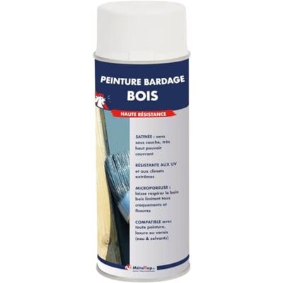 Metaltop Peinture Bardage Bois Bleu pigeon RAL 5014 Bombe 400 ml Protection longue durée bois neufs et anciens, microporeuse et anti-UV. Publicité Metaltop Peinture Bardage Bois Bleu pigeon RAL 5014 Bombe 400 ml Protection longue durée bois neufs et anciens, microporeuse et anti-UV. Publicité